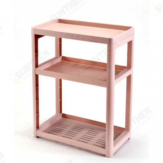 3/4 Layers Multi-use Storage Shelf Simple Floor Standing Storage Rack Living Room Bathroom Kitchen Rack Bookshelf Display Stand Compartment Shelf