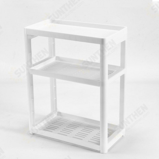 3/4 Layers Multi-use Storage Shelf Simple Floor Standing Storage Rack Living Room Bathroom Kitchen Rack Bookshelf Display Stand Compartment Shelf