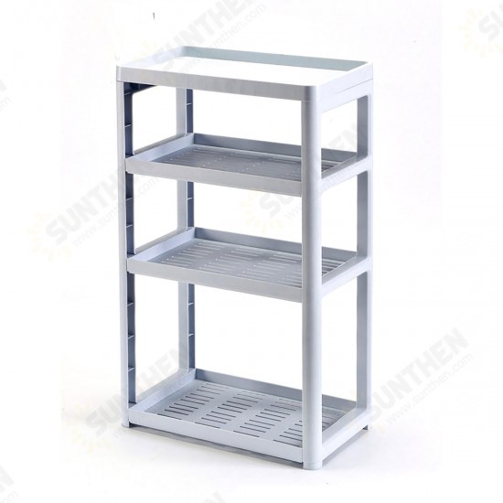 3/4 Layers Multi-use Storage Shelf Simple Floor Standing Storage Rack Living Room Bathroom Kitchen Rack Bookshelf Display Stand Compartment Shelf