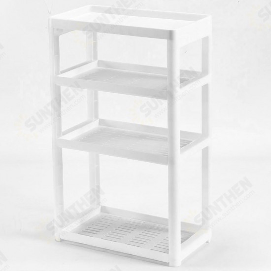 3/4 Layers Multi-use Storage Shelf Simple Floor Standing Storage Rack Living Room Bathroom Kitchen Rack Bookshelf Display Stand Compartment Shelf