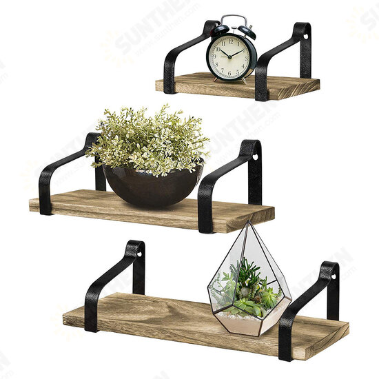 3Pcs/Set Wall Mounted Storage Rack Floating Shelves Hanging Storage Display Rack Decor for Bedroom Office Bathroom