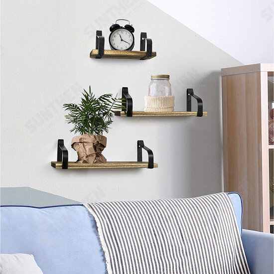 3Pcs/Set Wall Mounted Storage Rack Floating Shelves Hanging Storage Display Rack Decor for Bedroom Office Bathroom