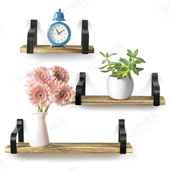 3Pcs/Set Wall Mounted Storage Rack Floating Shelves Hanging Storage Display Rack Decor for Bedroom Office Bathroom