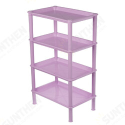 4 Layers Bathroom Storage Rack Shelf Plastic Assembles Storage Basket Rack Kitchen Living Room Organizer Landing Shelf
