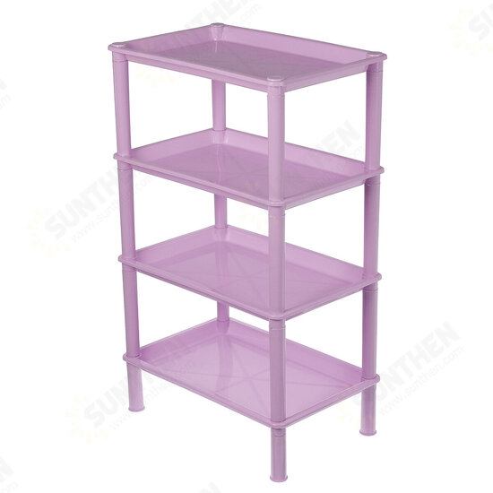 4 Layers Bathroom Storage Rack Shelf Plastic Assembles Storage Basket Rack Kitchen Living Room Organizer Landing Shelf