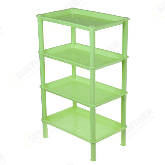 4 Layers Bathroom Storage Rack Shelf Plastic Assembles Storage Basket Rack Kitchen Living Room Organizer Landing Shelf