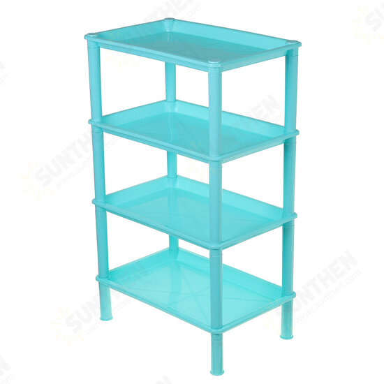 4 Layers Bathroom Storage Rack Shelf Plastic Assembles Storage Basket Rack Kitchen Living Room Organizer Landing Shelf