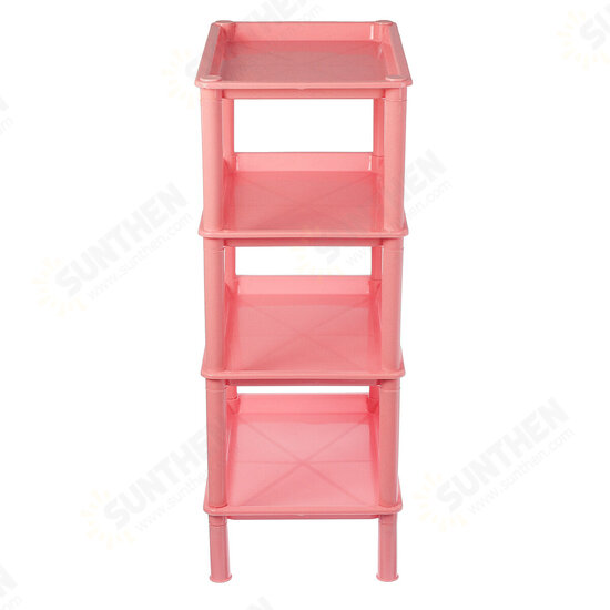 4 Layers Bathroom Storage Rack Shelf Plastic Assembles Storage Basket Rack Kitchen Living Room Organizer Landing Shelf