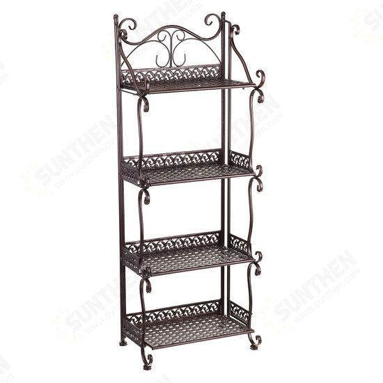 4 Layers Iron Storage Rack Modern Simple Bathroom Floor Shelf Household Shoe Rack Bookshelf Storage Shelf