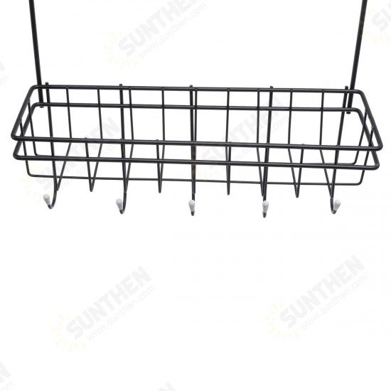 5 Tiers Iron Wall Mount Kitchen Freezer Door Spice Rack Storage Shelf Cabinet Organizer Fridge Holder