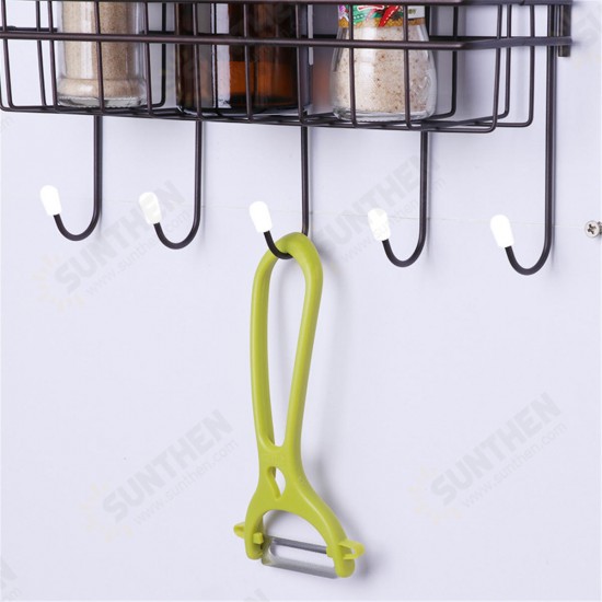 5 Tiers Iron Wall Mount Kitchen Freezer Door Spice Rack Storage Shelf Cabinet Organizer Fridge Holder