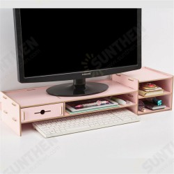 6 Colors Multi-function Desktop Monitor Stand Computer Laptop Screen Riser Wood Shelf Desk Storage Holder 6 Colors Multi-function Desktop Monitor Stand Computer Laptop Screen Riser Wood Shelf Desk Storage Holder