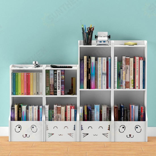 Bookshelf Picture Book Bookcase Floor Storage Rack Smile Cartoon 80cm for Living Room Children's