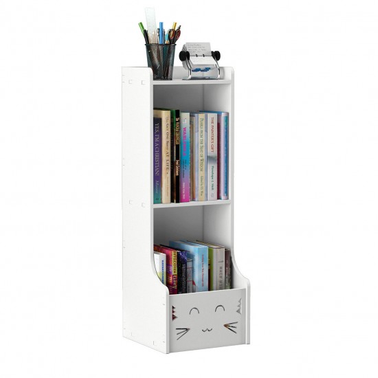 Bookshelf Picture Book Bookcase Floor Storage Rack Smile Cartoon 80cm for Living Room Children's