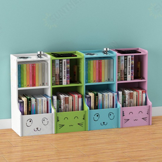 Bookshelf Picture Book Bookcase Floor Storage Rack Smile Cartoon 80cm for Living Room Children's