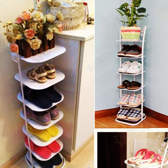 Iron Multi-layer Shoe Shelf Rack Simple Household Space Saving Economy Shoe Cabinet Mini Small Storage Dustproof Slippers Shelf