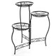 Metal Flower Pot Stand 3 Tiers Rounded Plant Holder Indoor Outdoor Flower Plant Stand Displaying Rack for Home Garden Patio