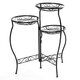 Metal Flower Pot Stand 3 Tiers Rounded Plant Holder Indoor Outdoor Flower Plant Stand Displaying Rack for Home Garden Patio