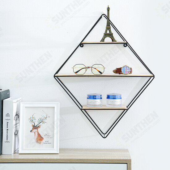 Nordic Wall Mounted Rack Floating Shelves Iron Shelf Simple Bookshelf Storage Decorative Shelf