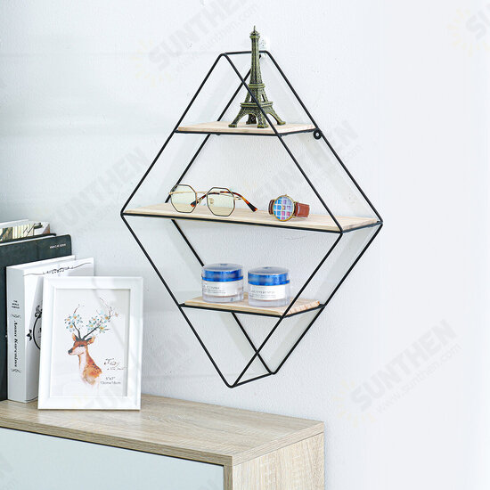 Nordic Wall Mounted Rack Floating Shelves Iron Shelf Simple Bookshelf Storage Decorative Shelf