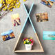 Nordic Wooden Triangle Shelf Wall Hanging Storage Rack Bookshelf Office Home Decorations Stand