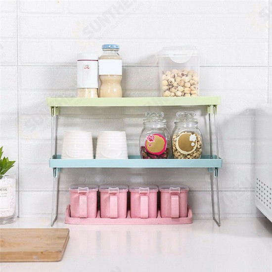 Stable Standing Rack Kitchen Bathroom Countertop Storage Shelf Organizer Holder Small Bookshelf