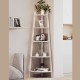 Stylish Corner Ladder Shelving Unit 5 Tier Wall Leaning Bookcase Storage Display Book Accessories Storage Stand
