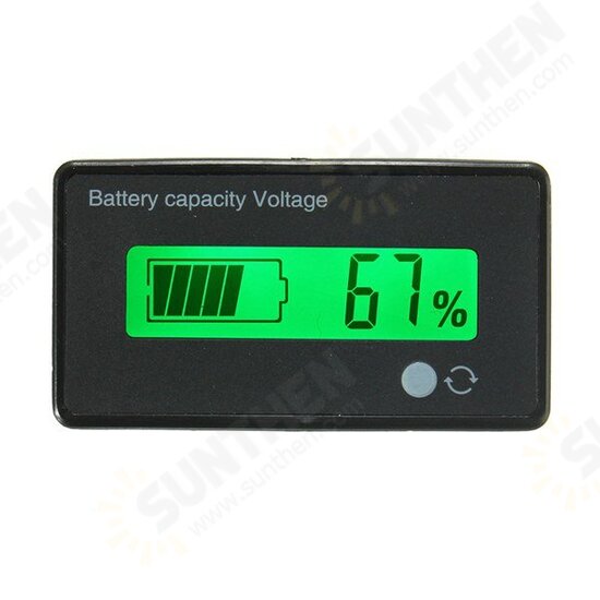 12V/24V/36V/48V 8-70V LCD Acid Lead Lithium Battery Capacity Indicator Digital Voltmeter