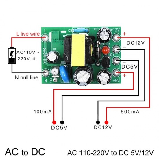 Mini AC 110V 220V to DC 12V 5V Step Down Module AC-DC Converter Power Supply Board