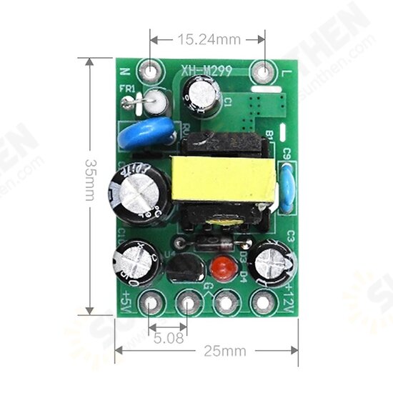 Mini AC 110V 220V to DC 12V 5V Step Down Module AC-DC Converter Power Supply Board