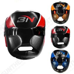 Full-Covered Boxing Helmet Muay Thai PU Leather Training Sparring Boxing Headgear Gym Equipment Taekwondo Head Guard