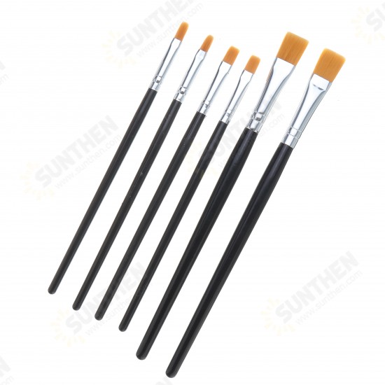 2Pcs Model Color Pen Flat Brush Hand Painting Tools for Oil Painting Pigments