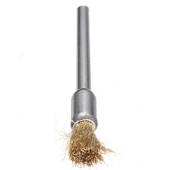 3mm Brass Wire Wheel Brush Cups Tool Shank for Dremel Drill Rust Weld