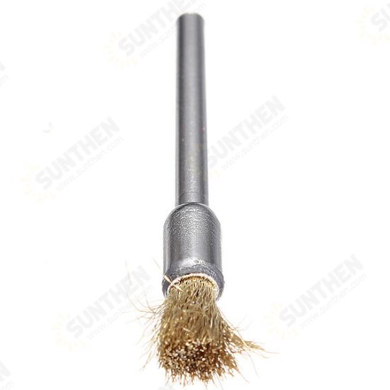 3mm Brass Wire Wheel Brush Cups Tool Shank for Dremel Drill Rust Weld