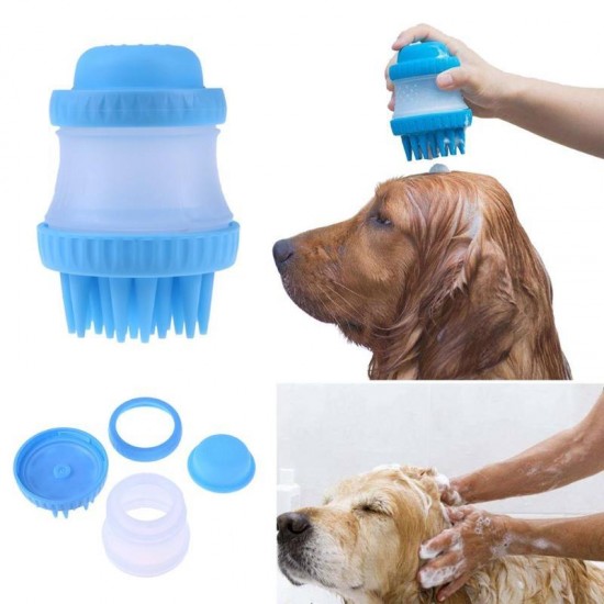 Brush Mitt Massage Scrub Brush Brushing Body Bath Dog Cat Pet Brush Remover Hand Tool