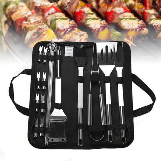 Stainless Steel BBQ Tools Set Barbecue Grilling Utensil Accessories Camping Outdoor Cooking