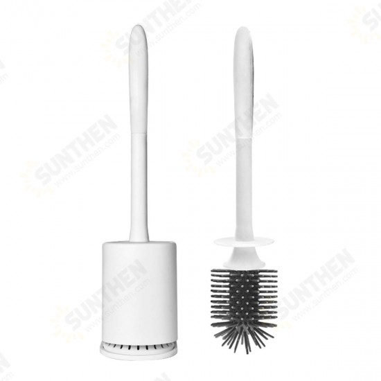 Toilet Brush And Holder Set Silicone & Antibacterial Bristles Bathroom Cleaning Brush Tool