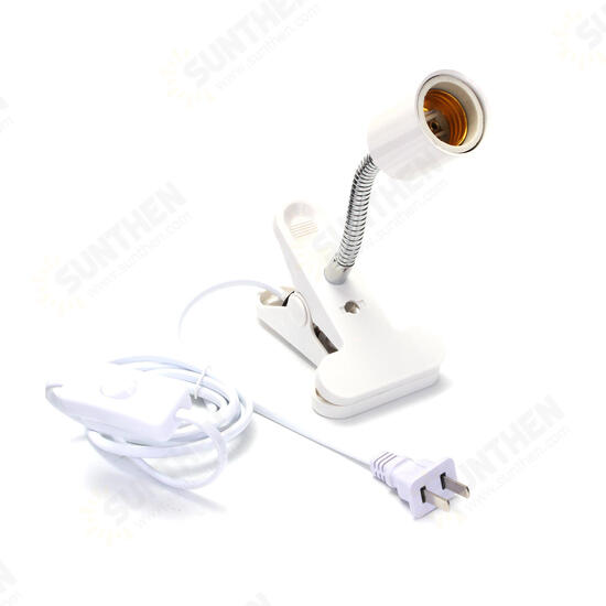 10CM E27 Flexible Pet LED Light Lamp Bulb Adapter Holder Socket with Clip On Off Switch EU US Plug