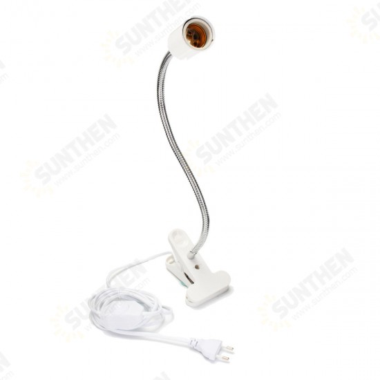 20CM E27 Flexible Bulb Adapter Lampholder Socket with Clip Dimming Switch EU US Plug for Pet Light