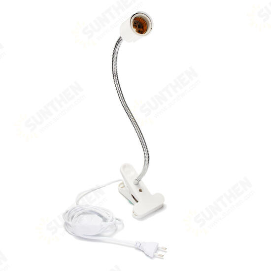 40CM E27 Flexible Pet Heat Light Bulb Adapter Lamp Holder Socket with Clip Dimming Switch EU US Plug