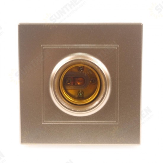 86 Type Square Shape Golden E27 Lamp Holder Socket Bulb Adapter PC Light Fitting AC250V