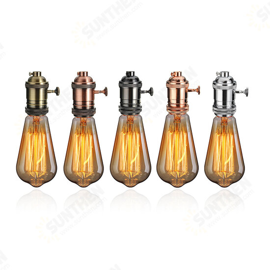 E26/E27 Retro Vintage Edison Industrial Light Bulb Lamp Holder Socket With Switch