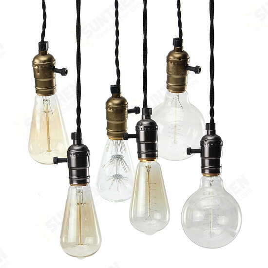 E26/E27 Solid Industrial Triple Lamp Sockets Vintage Edison Hanging Pendant Lamp Holder