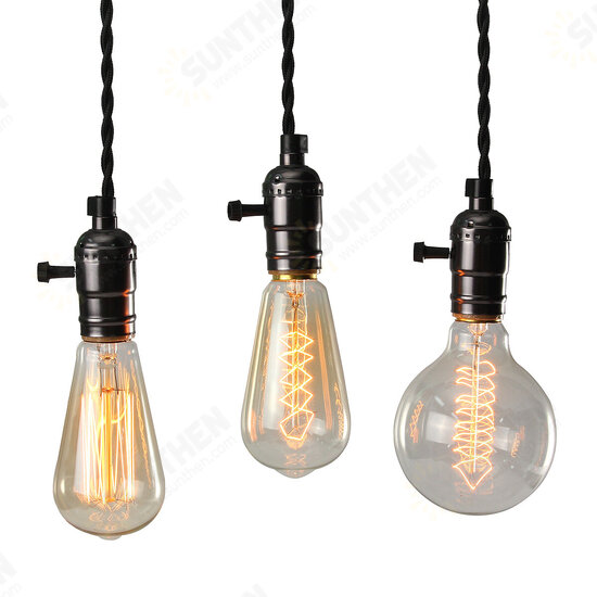 E26/E27 Solid Industrial Triple Lamp Sockets Vintage Edison Hanging Pendant Lamp Holder