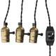 E26/E27 Solid Industrial Triple Lamp Sockets Vintage Edison Hanging Pendant Lamp Holder