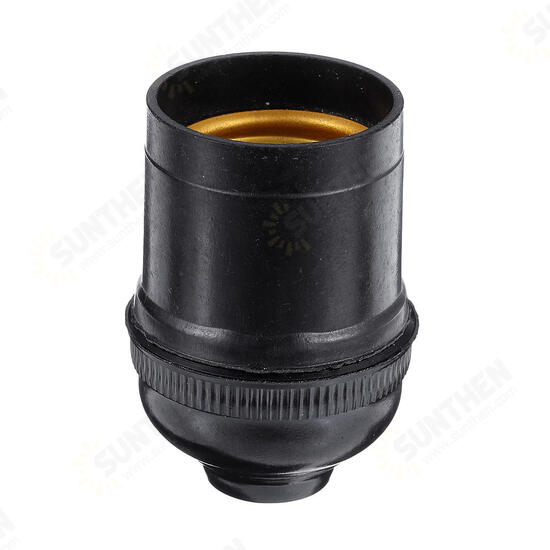 E27 6A Black Retro Light Bulb Adapter Lamp Holder Pendant Edison Screw Cap Socket Light Fittings AC250V