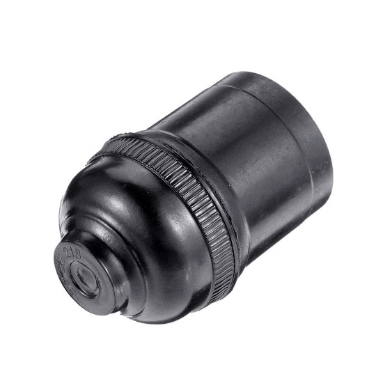 E27 6A Black Retro Light Bulb Adapter Lamp Holder Pendant Edison Screw Cap Socket Light Fittings AC250V
