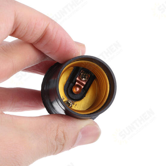 E27 6A Black Retro Light Bulb Adapter Lamp Holder Pendant Edison Screw Cap Socket Light Fittings AC250V