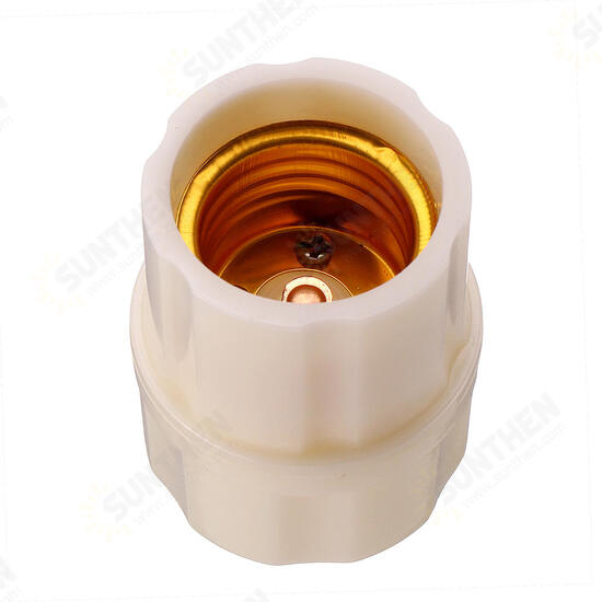 E27 6A Round Plastic Base Screw Light Socket Bulb Adapter Lamp Holder AC250V