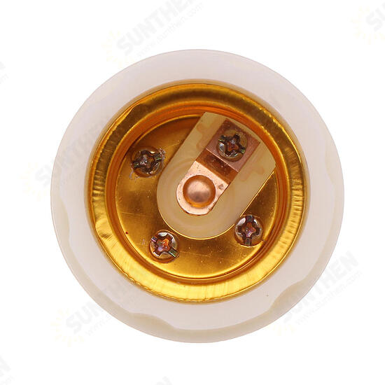 E27 6A Round Plastic Base Screw Light Socket Bulb Adapter Lamp Holder AC250V